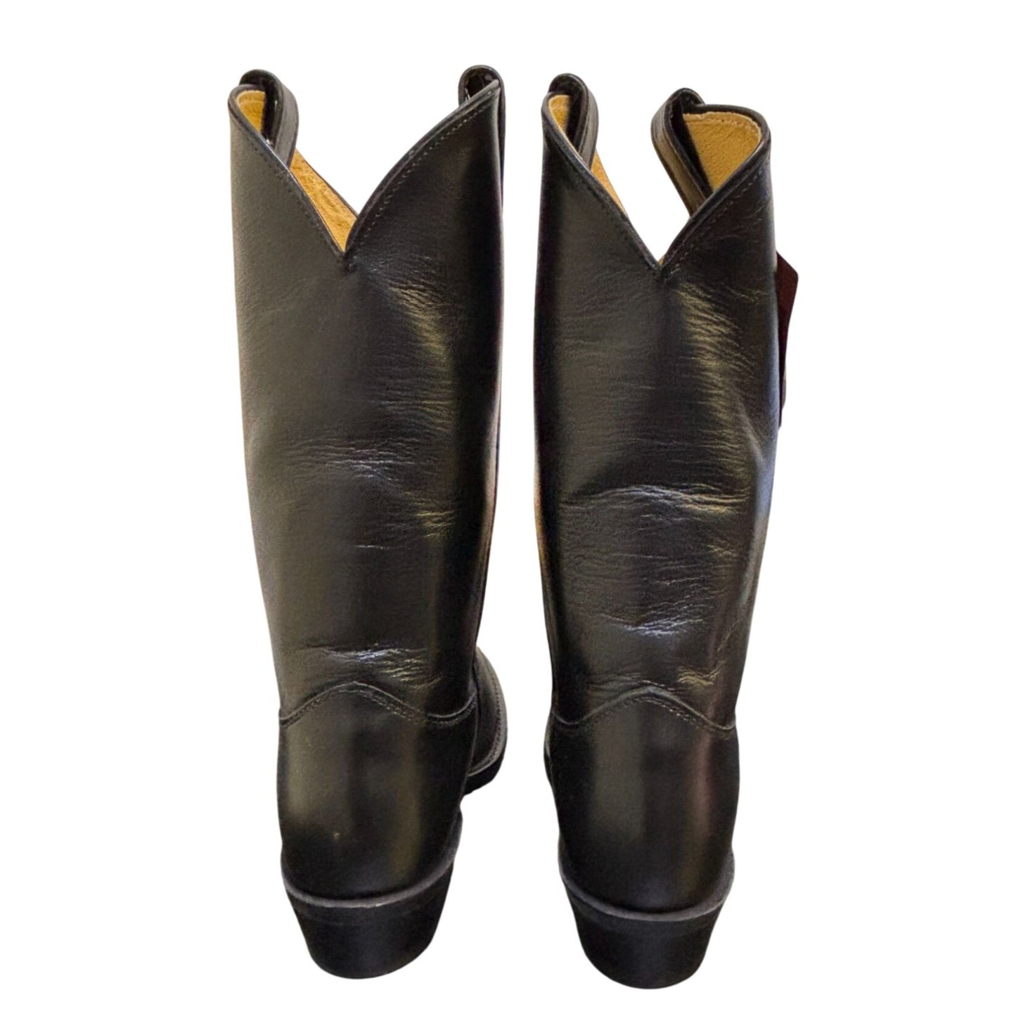 Justin Black Leather Western Boots Size 9