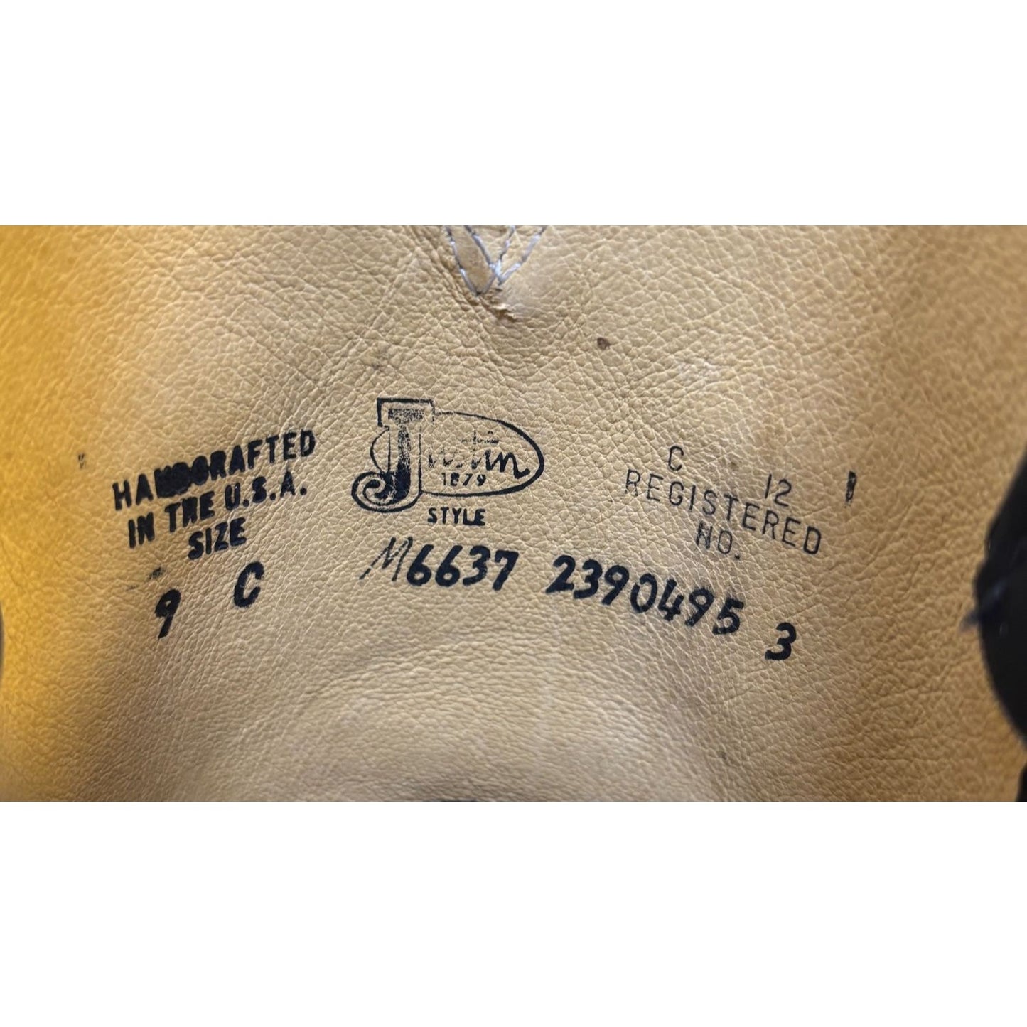 Justin Black Leather Western Boots Size 9