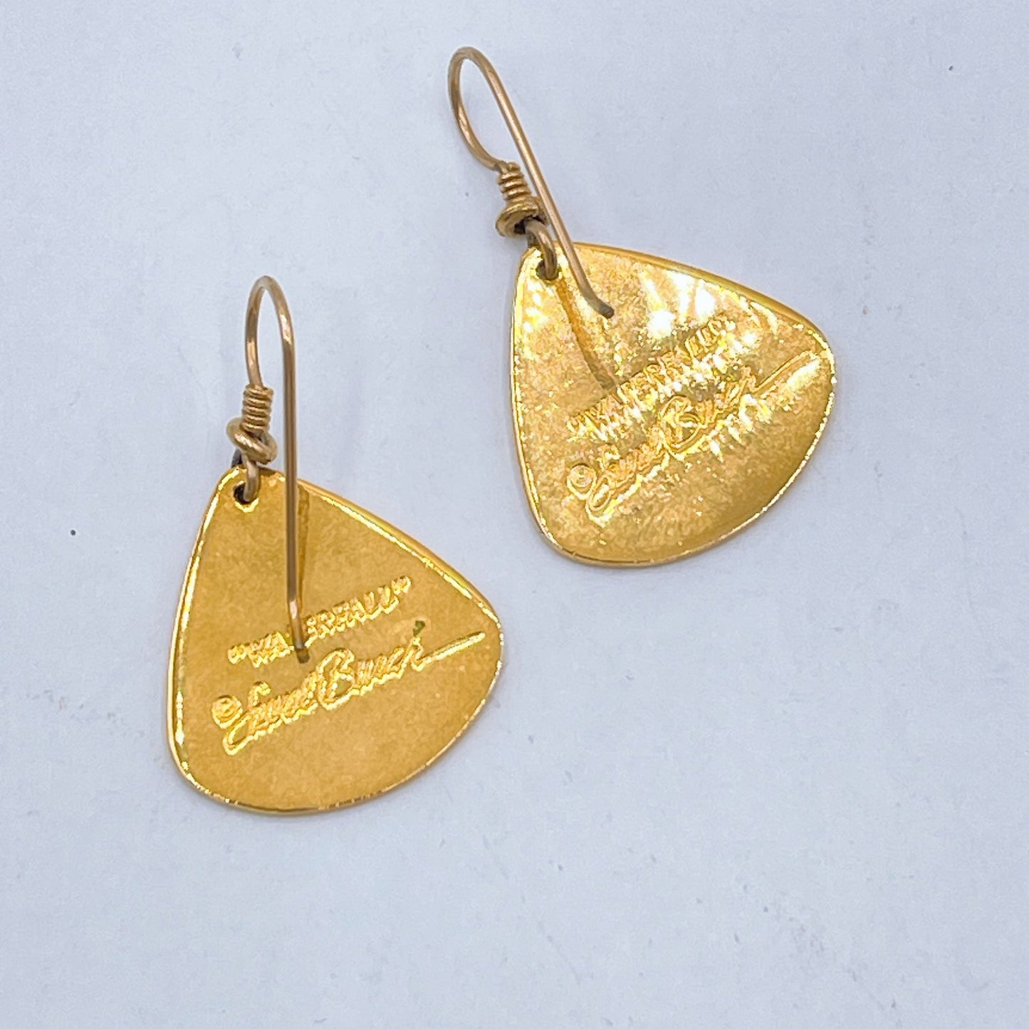 Vintage Laurel Burch Fan Earrings Black & Gold Tone Enamel Dangle