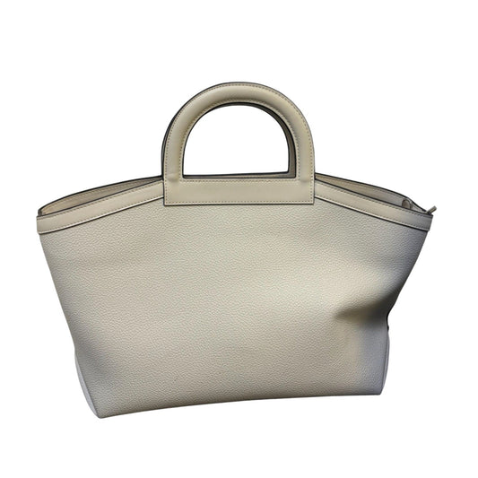 Halston Leather Tote Purse Bone Color
