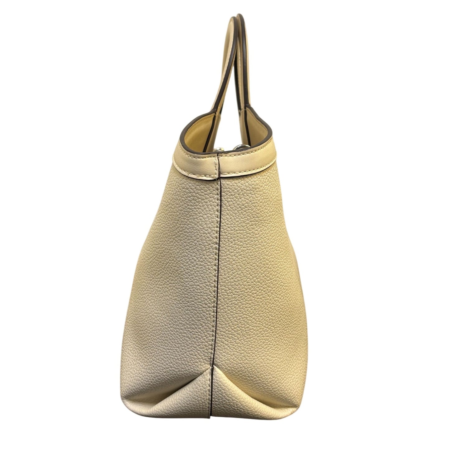 Halston Leather Tote Purse Bone Color