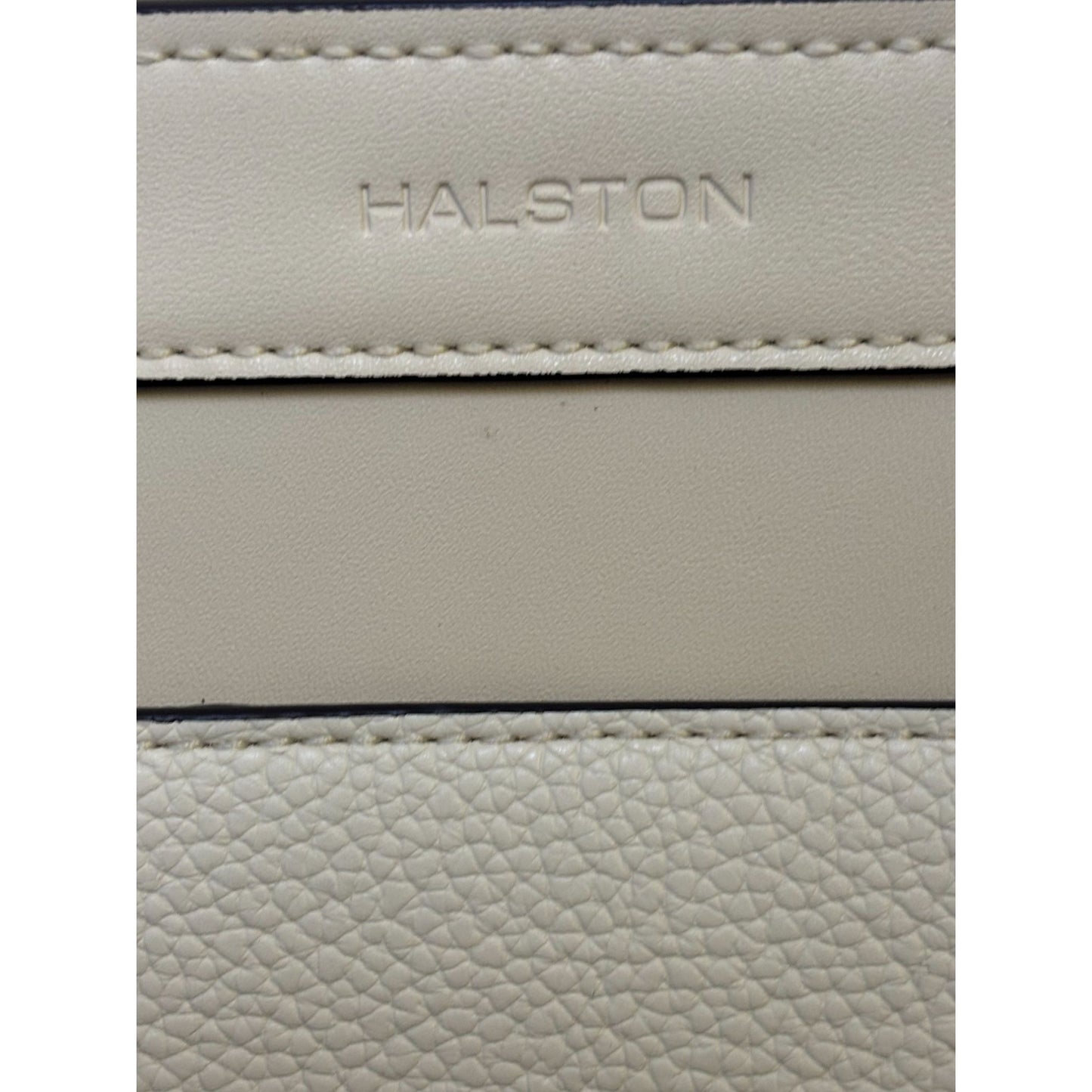 Halston Leather Tote Purse Bone Color