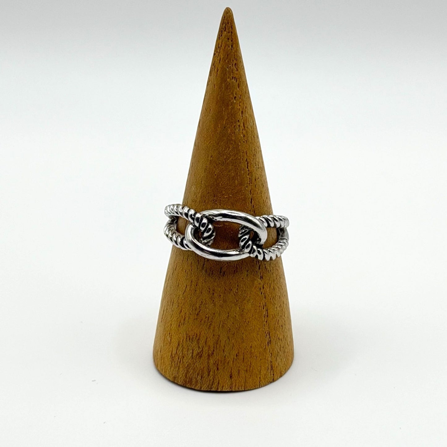 Vintage Lia Sophia Silver Tone Twisted Rope Knot Ring Size 10