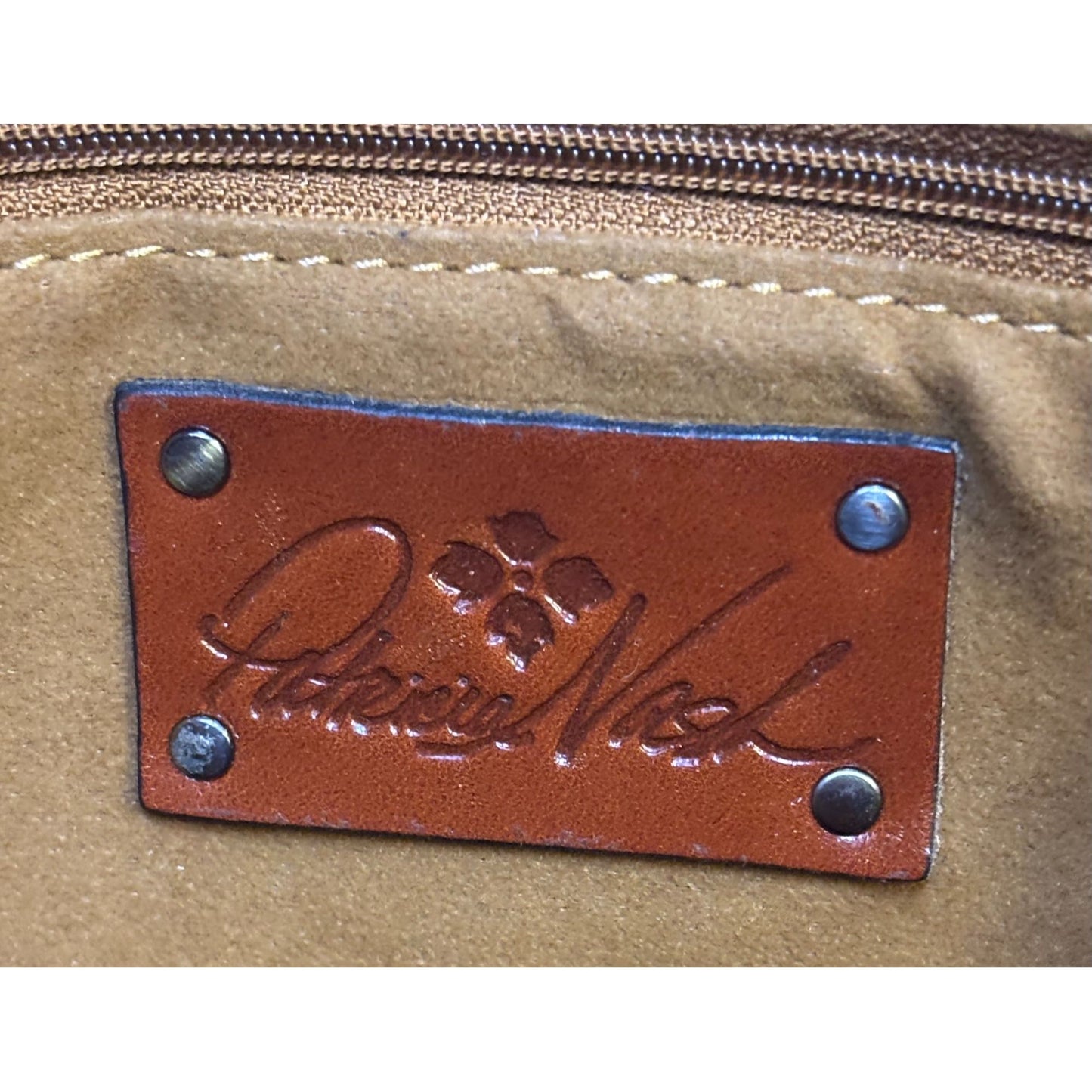 Patricia Nash Leather Embossed Tote Bag Tassel & Zipper Closure