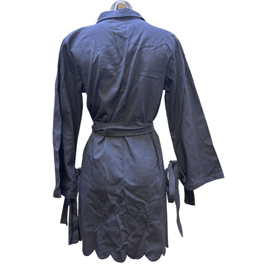 NWT Victoria Dunn Blue Scalloped Hem Dress With Belt S