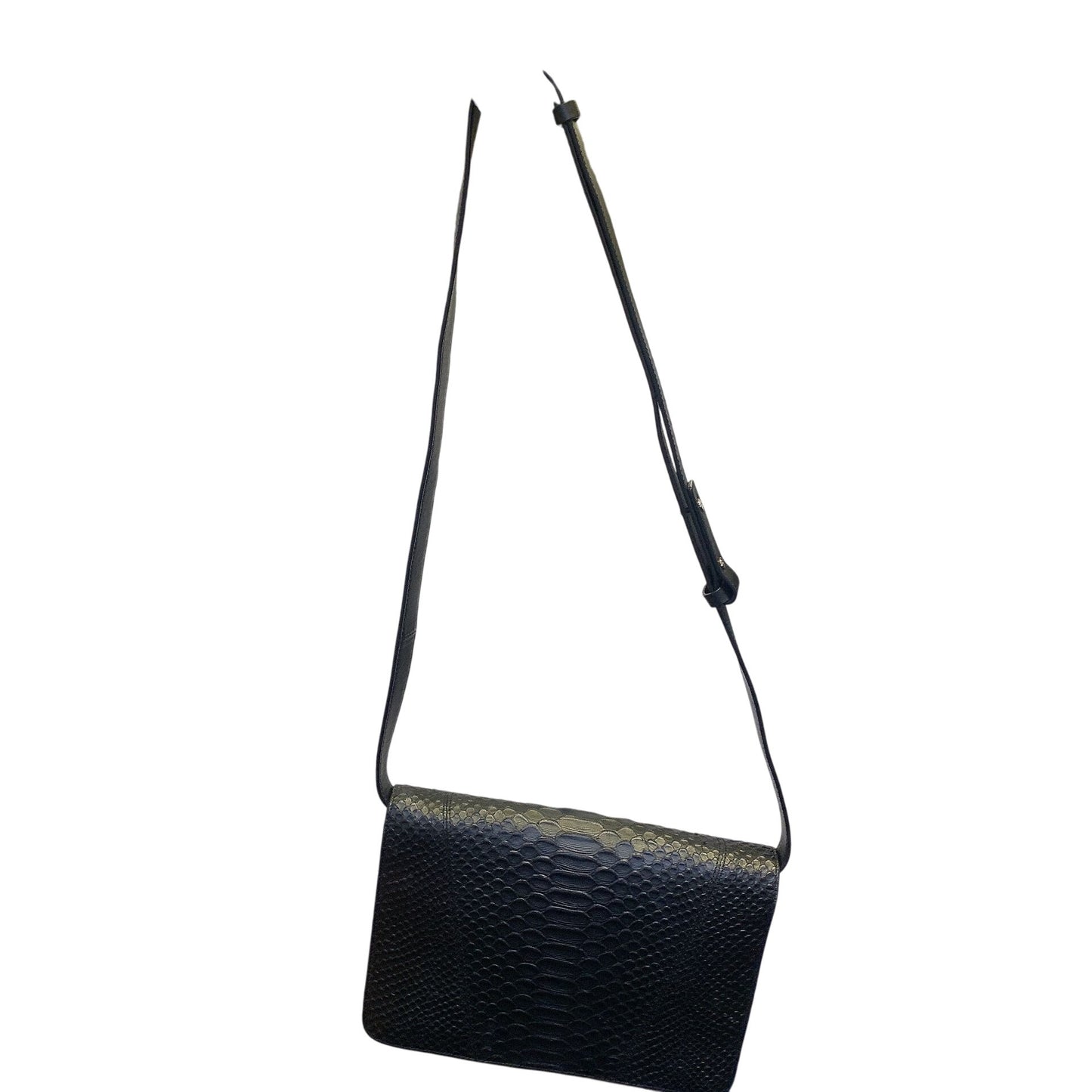 Vince Black Embossed Leather Crossbody Bag With Adjustable Strap