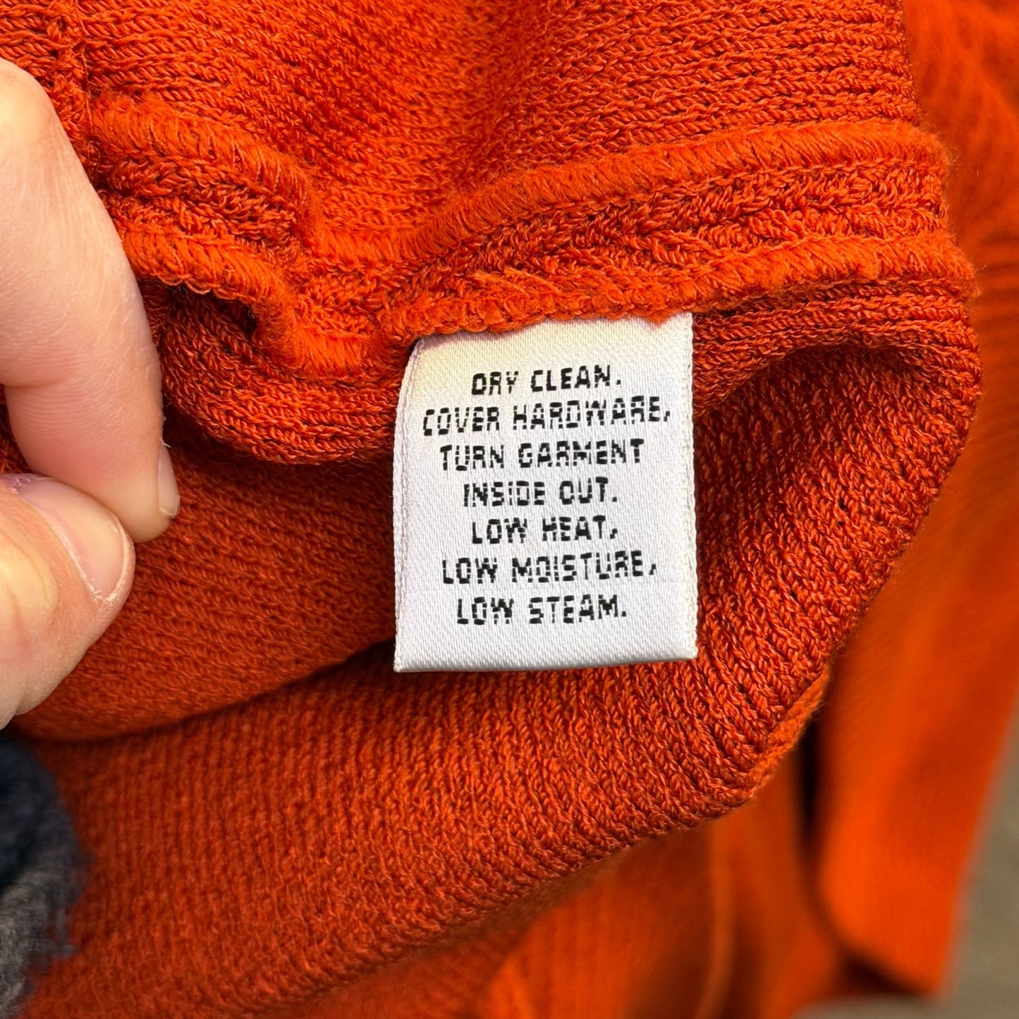 St. John Knit Jacket Deep Orange Open Front Long Sleeve Size 8