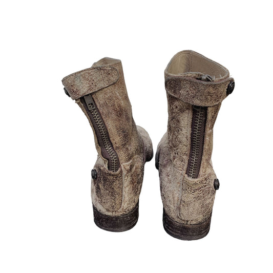 Frye Brown Distressed Ankle Booties Size 7.5