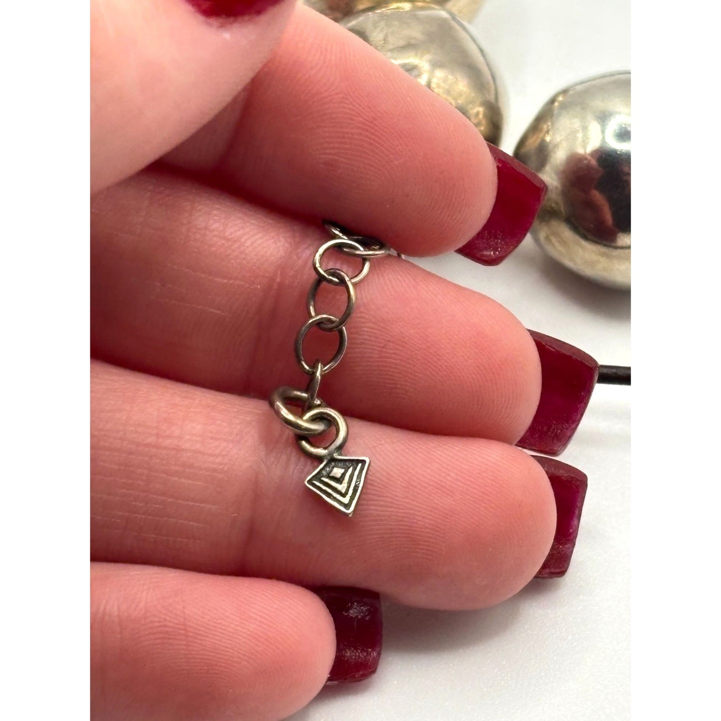 Silpada 925 Sterling Silver Triple Ball Leather Cord Necklace