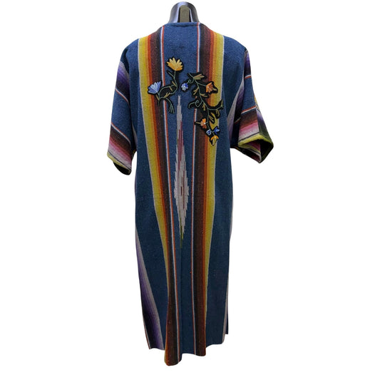 Karen Wilkinson Santa Fe Striped Duster Multicolor Cardigan M