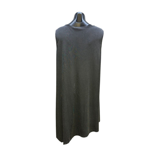 Alembika Sleeveless Charcoal Gray A-Line Tunic Blouse