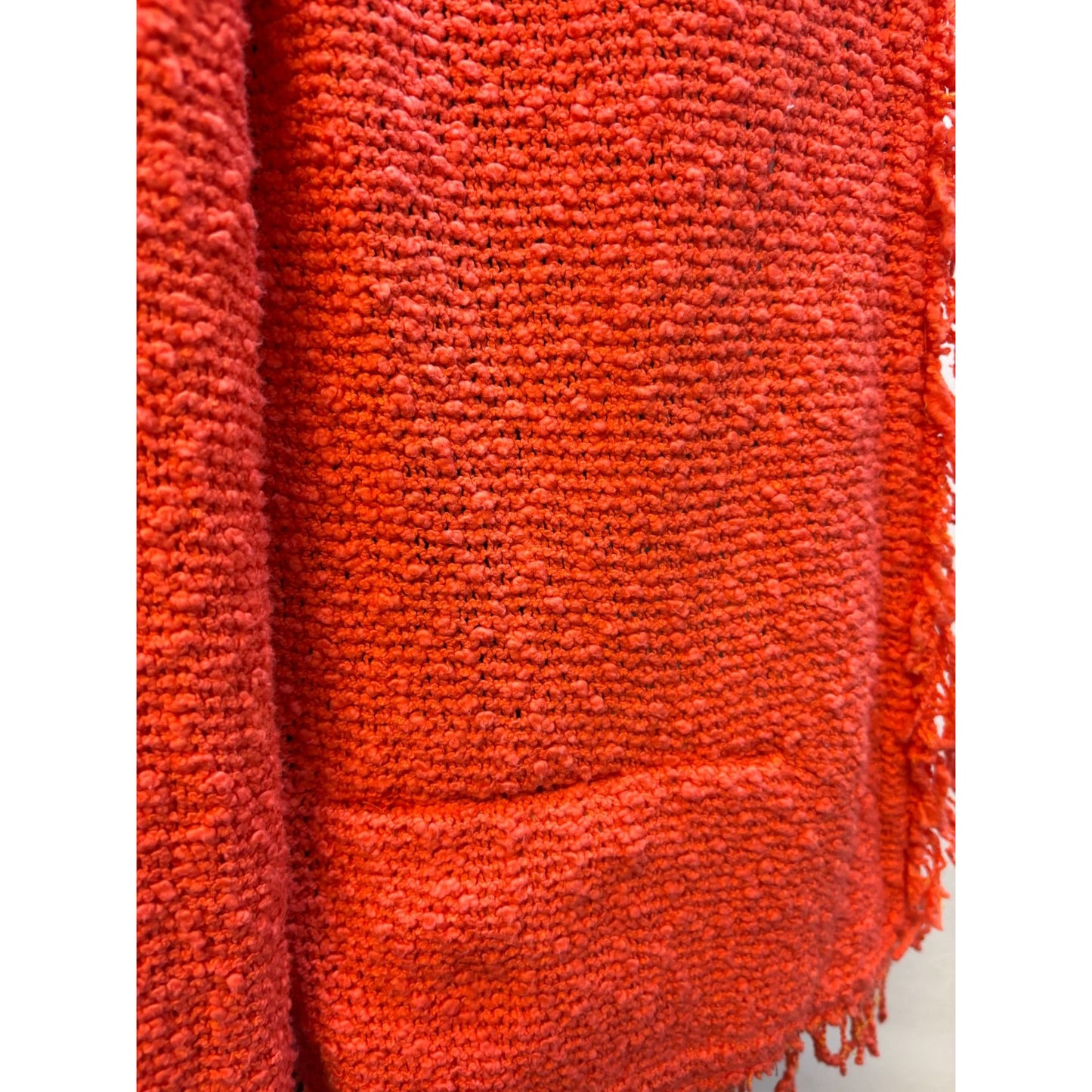 I R O Fringe-Trimmed Orange Cotton Jacket Size S