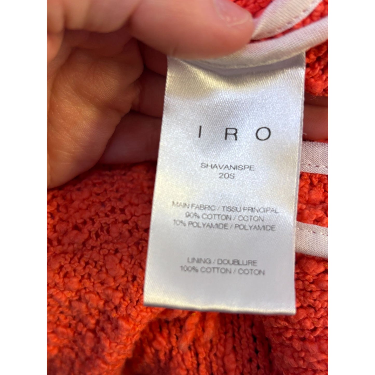 I R O Fringe-Trimmed Orange Cotton Jacket Size S