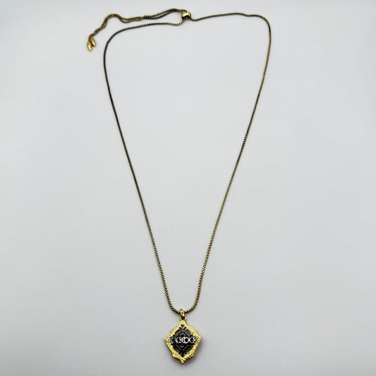Kendra Scott Silver And Gold Tone Necklace With Intricate Filigree Floral Pendant