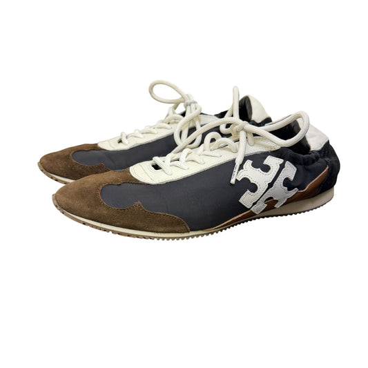 Tory Burch Black & Brown Suede Leather Sneakers 8.5