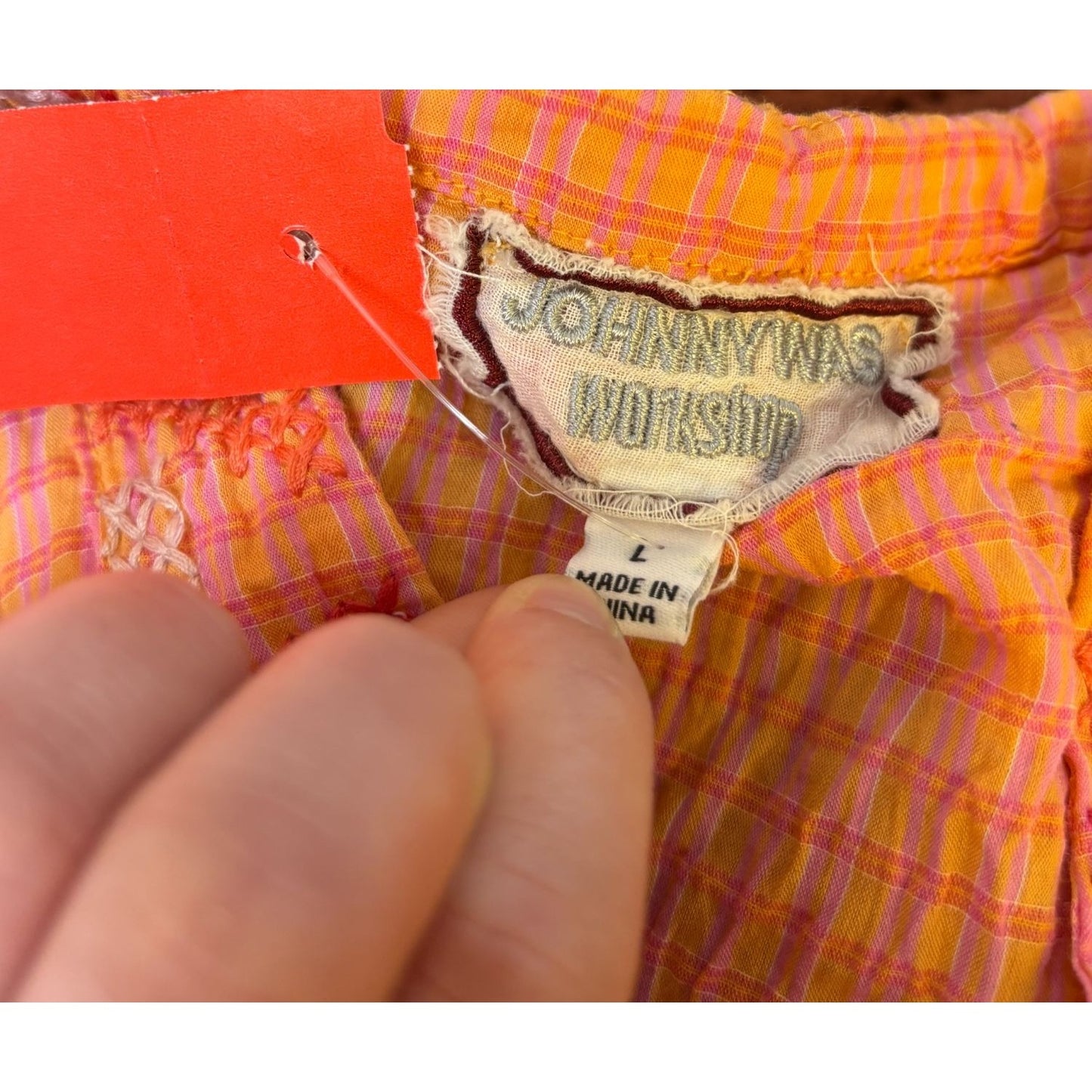 Johnny Was Embroidered Crinkle Top Orange L
