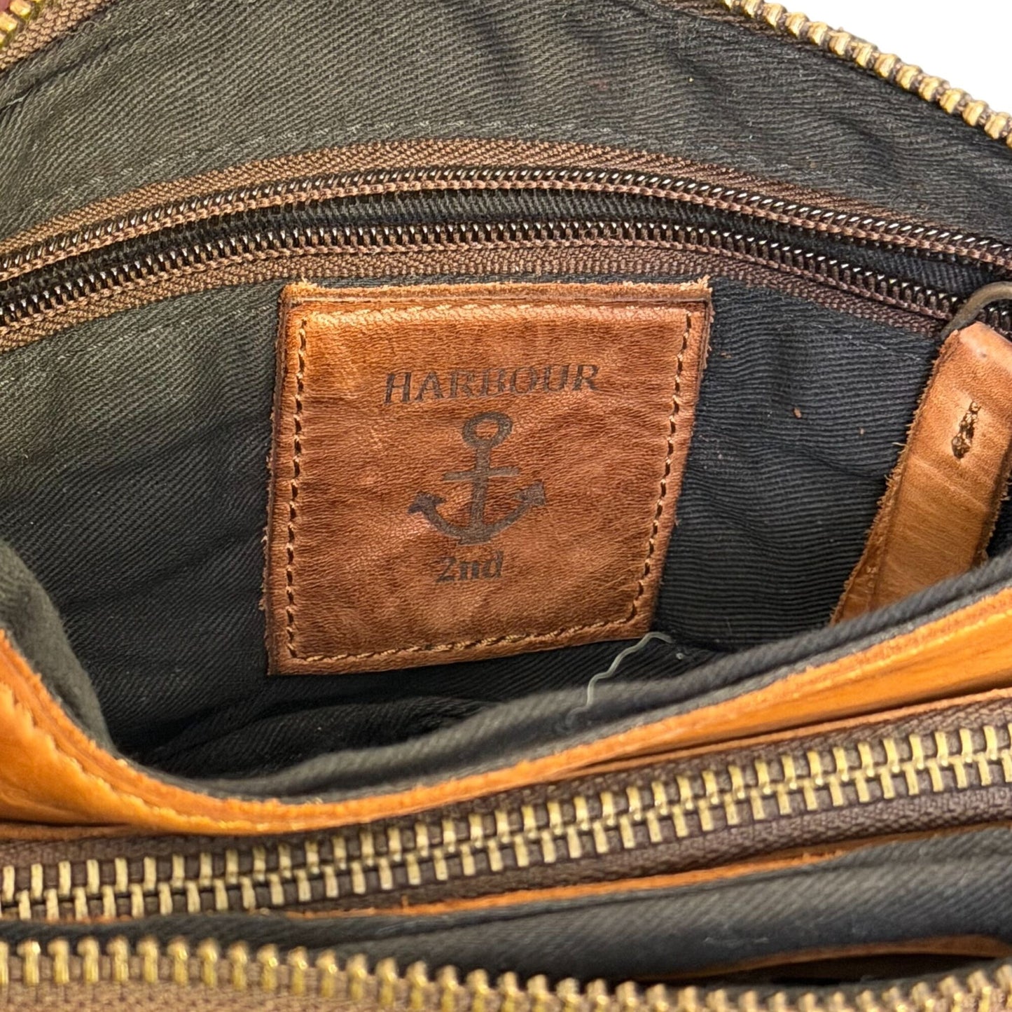 Harbour 2nd Brown Leather Shoulder Bag With Anchor Charm