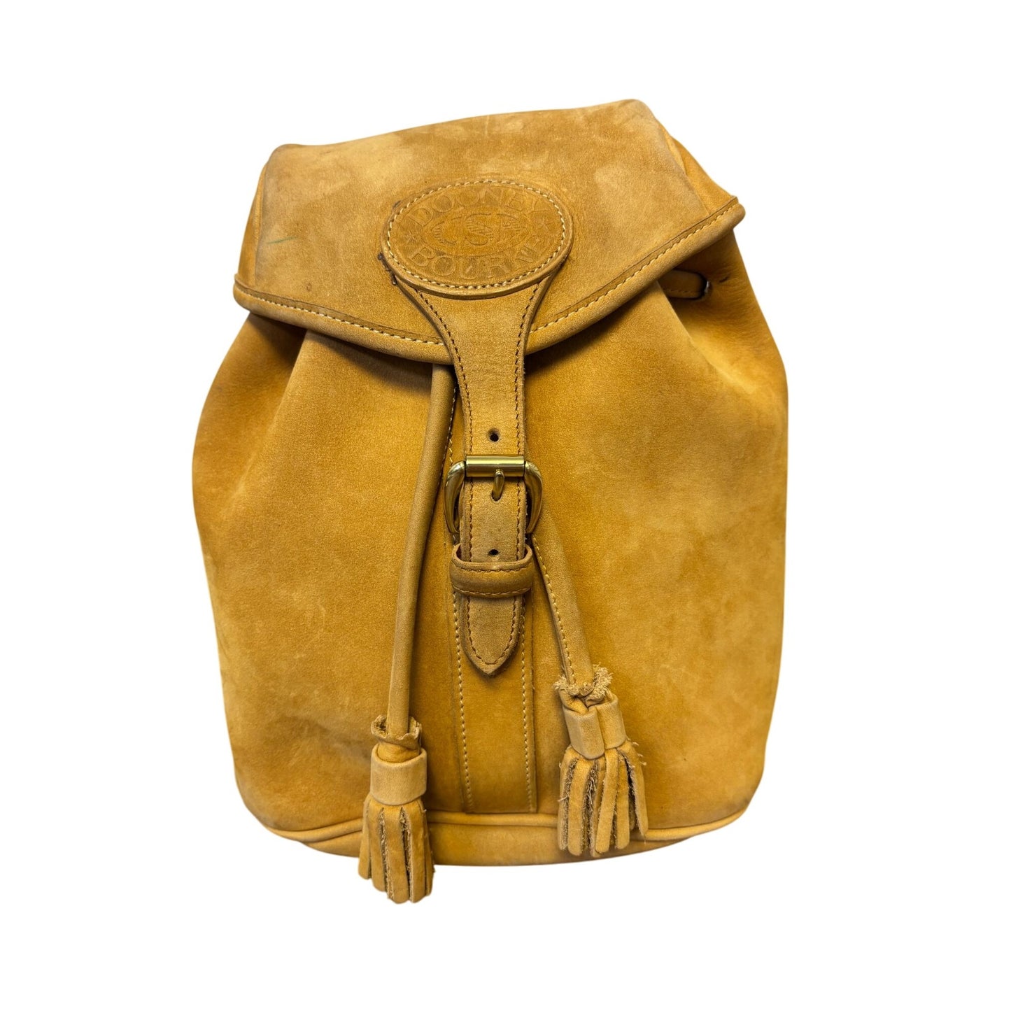 Dooney & Bourke Vintage Tan Suede Leather Backpack Buckle Closure & Adjustable Straps