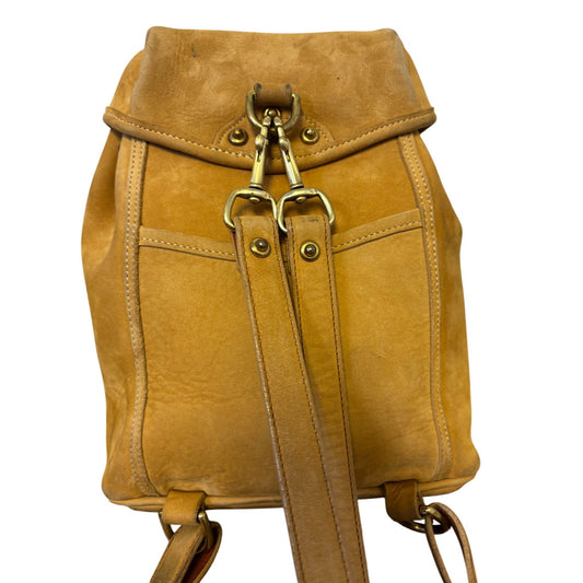 Dooney & Bourke Vintage Tan Suede Leather Backpack Buckle Closure & Adjustable Straps