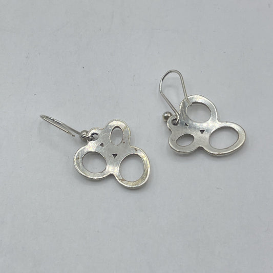 Brighton Silver Color Crystal Geometic Oval Pattern Earrings