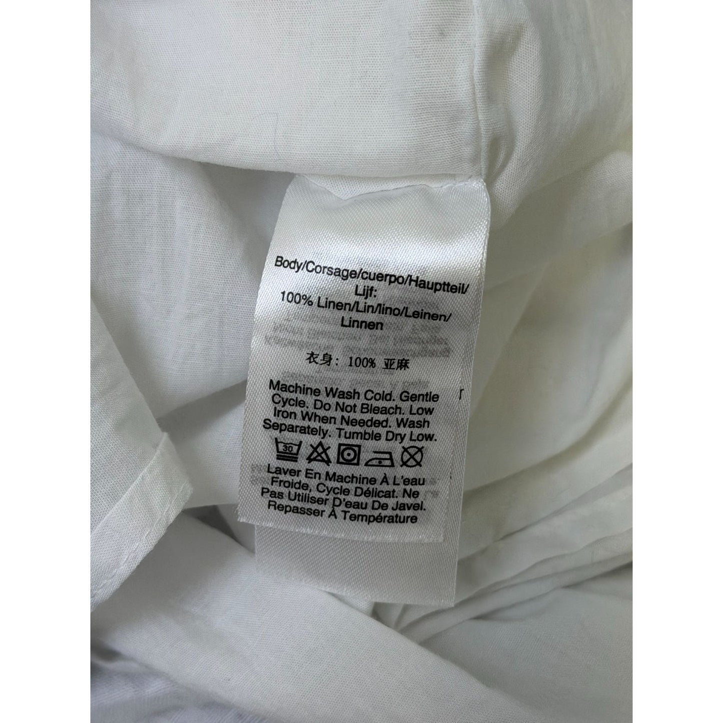 DKNY Pure White Linen Sleeveless Maxi Dress Size M