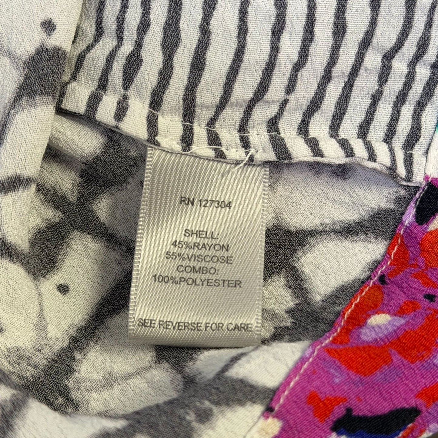 John Mark Open Front Cardigan Kimono Multicolor Floral M