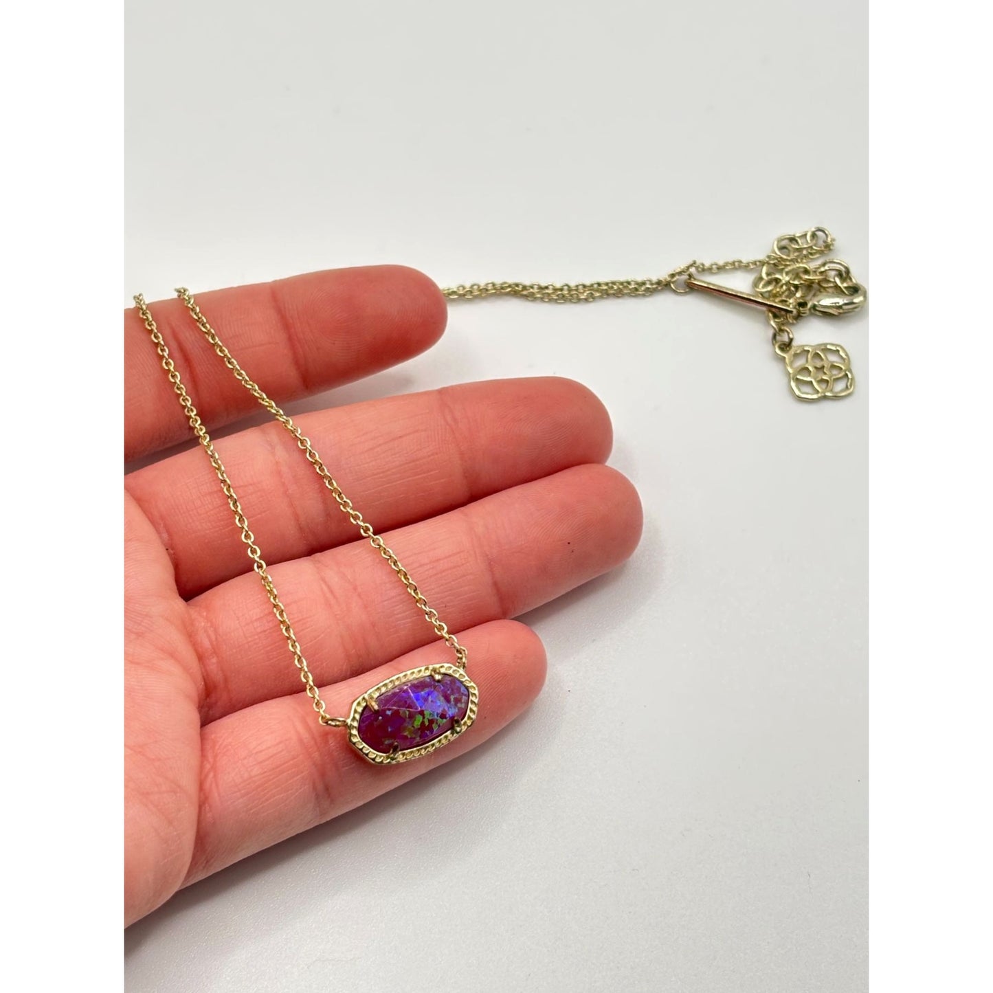 Kendra Scott Elisa Gold-Plated Necklace With Iridescent Opal Stone Pendant