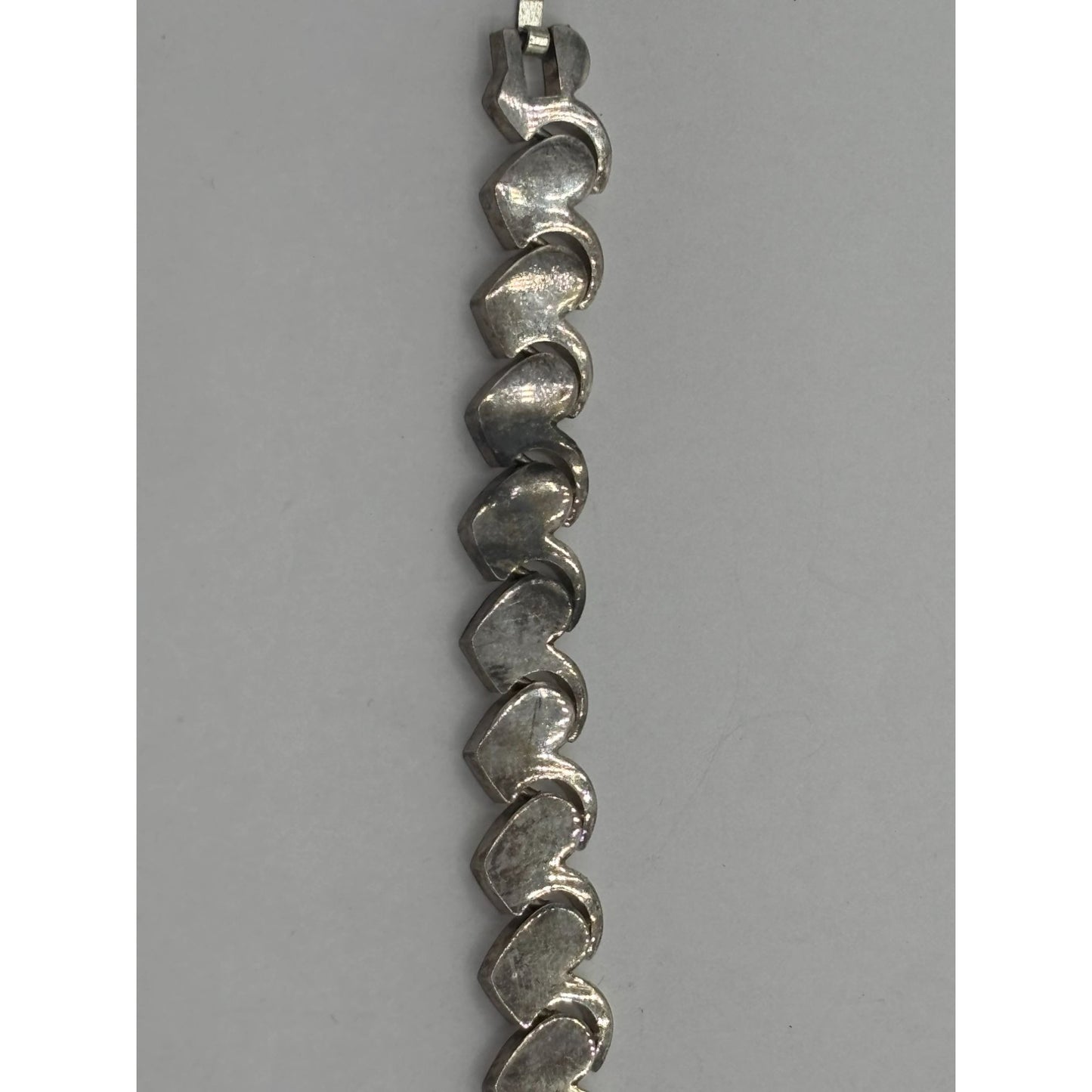 Vintage Silver Heart Link Bracelet
