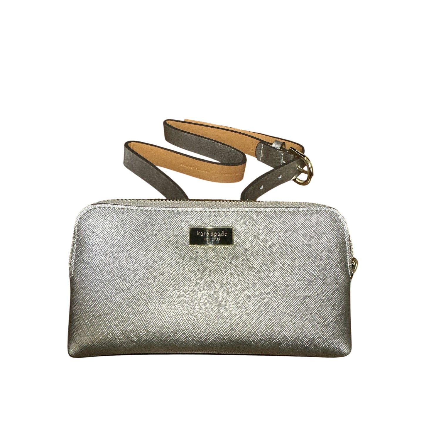 NWT Kate Spade New York Metallic Silver Belt Bag w/Adjustable Strap
