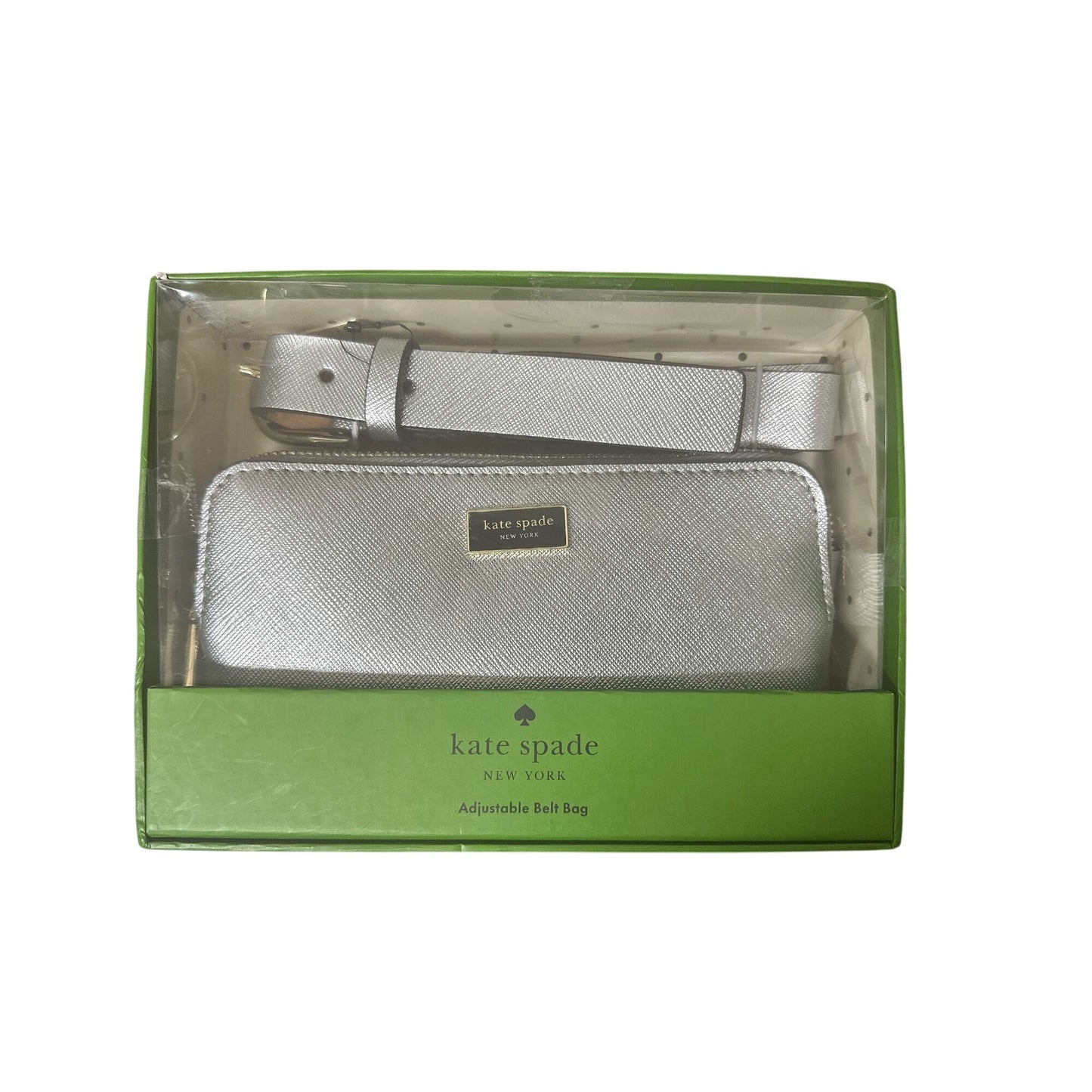NWT Kate Spade New York Metallic Silver Belt Bag w/Adjustable Strap