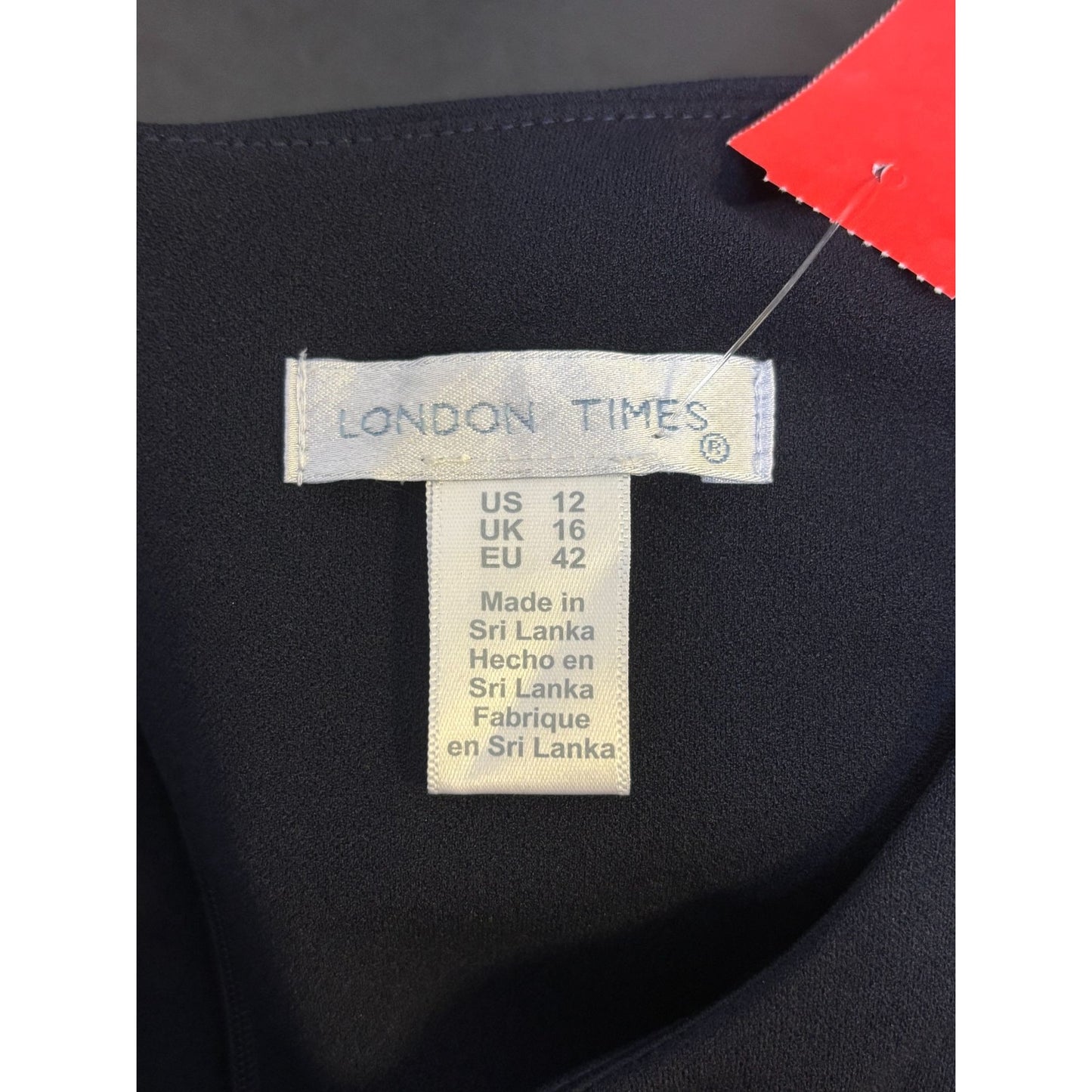 London Times Navy Cap Sleeve Dress Size 12