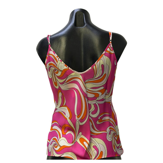 L'agence Pink Multi Swirl Print Sleeveless Blouse XS