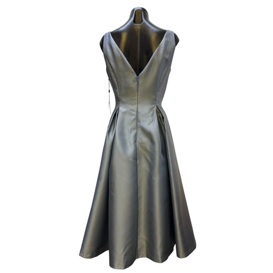 NWT Adrianna Papell Blue Satin Midi Dress Size 8