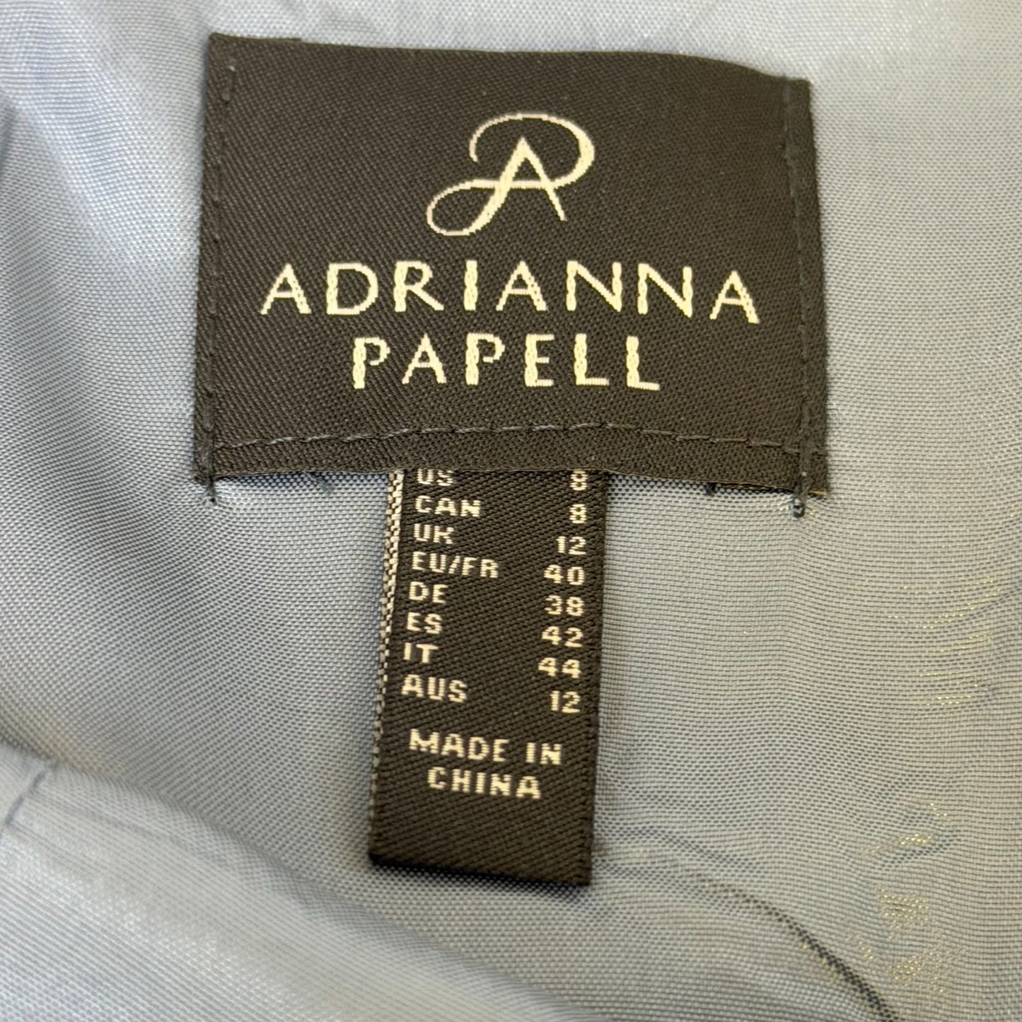 NWT Adrianna Papell Blue Satin Midi Dress Size 8