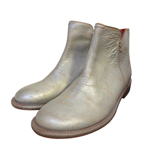 Bed Stu Distressed Ankle Boots Silver Leather Size 10