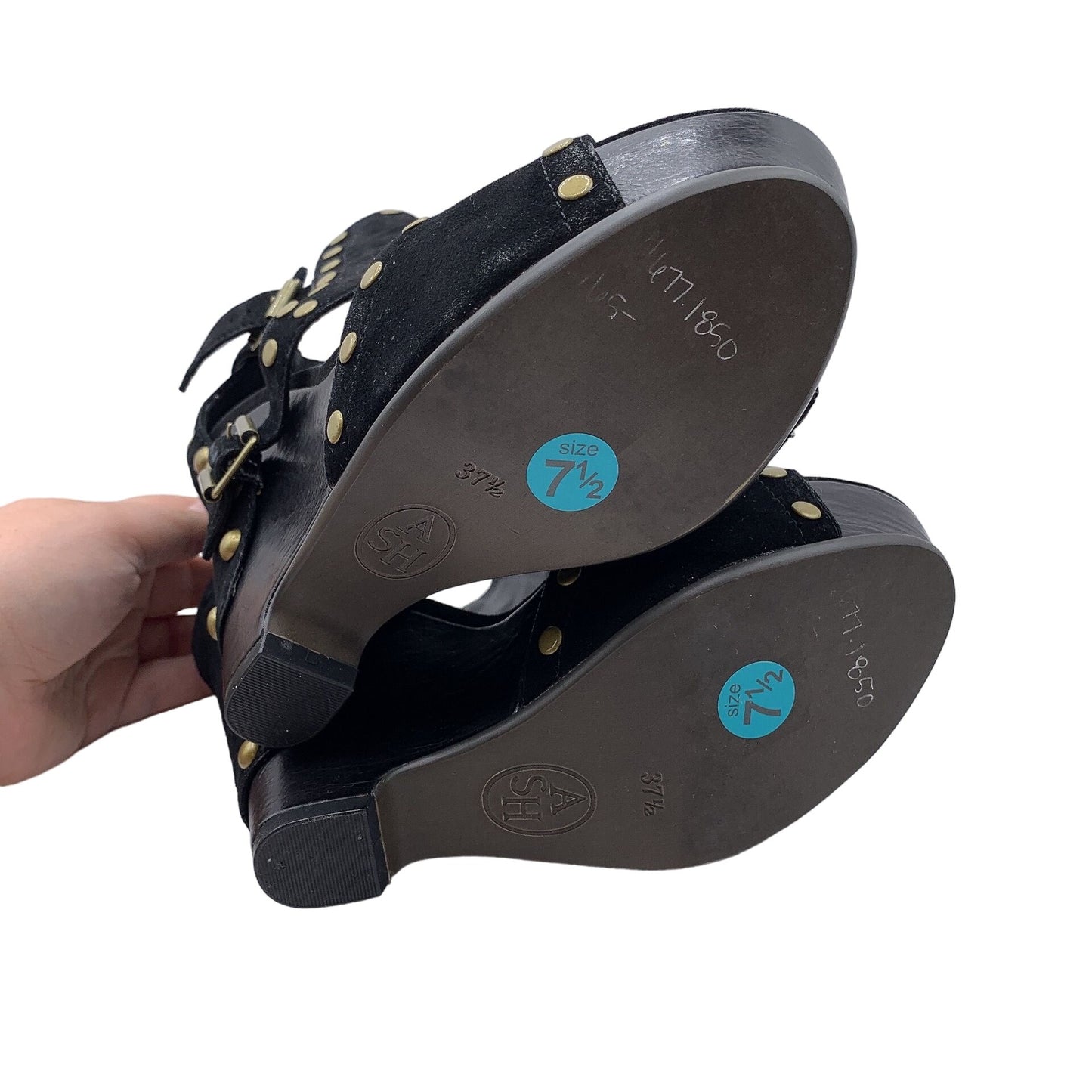 Ash As Lovely Black Wedge Heels 7.5