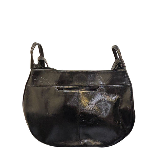 Black Leather Hobo Shoulder Bag