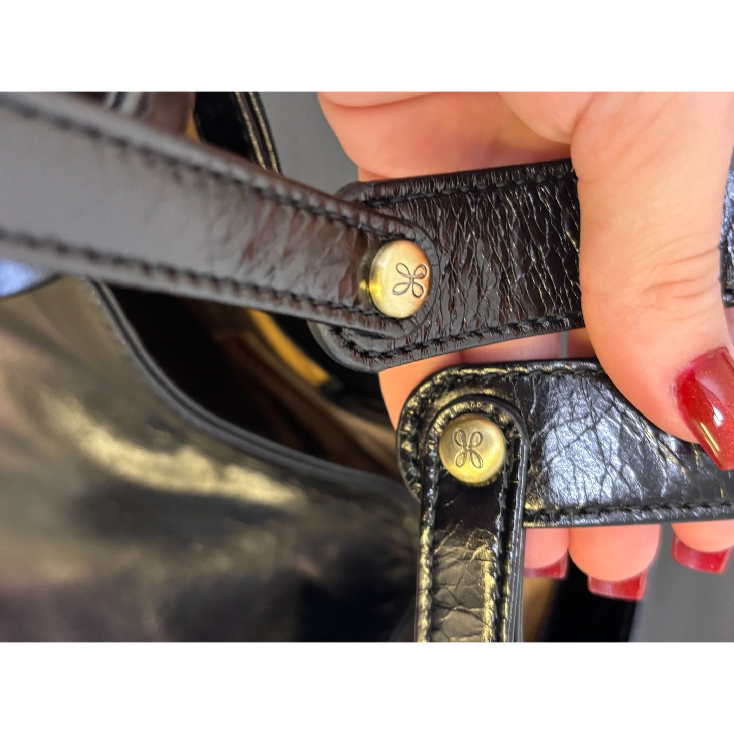 Black Leather Hobo Shoulder Bag