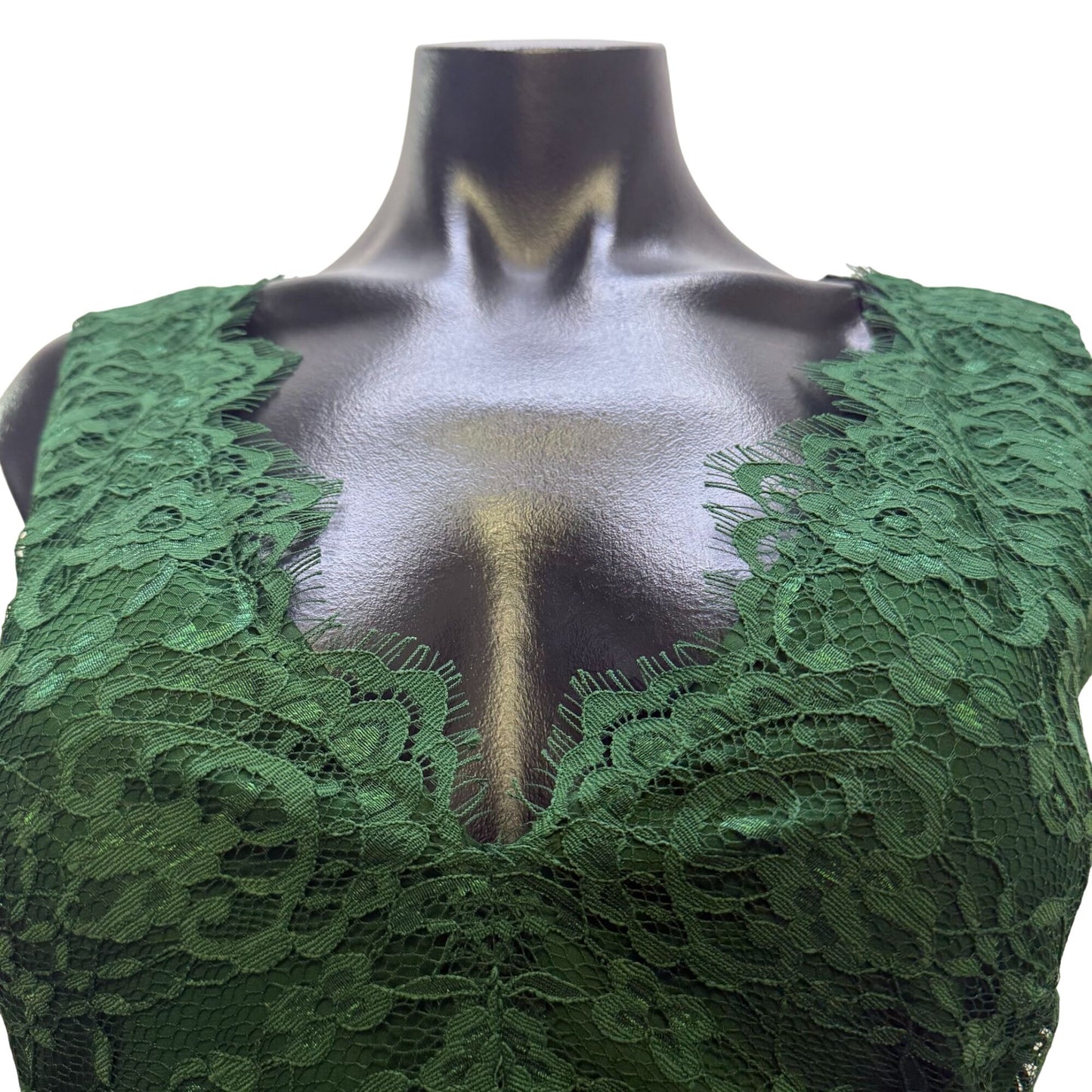 Gianni Bini Lace Dress Green Sleeveless V-Neck Size 2