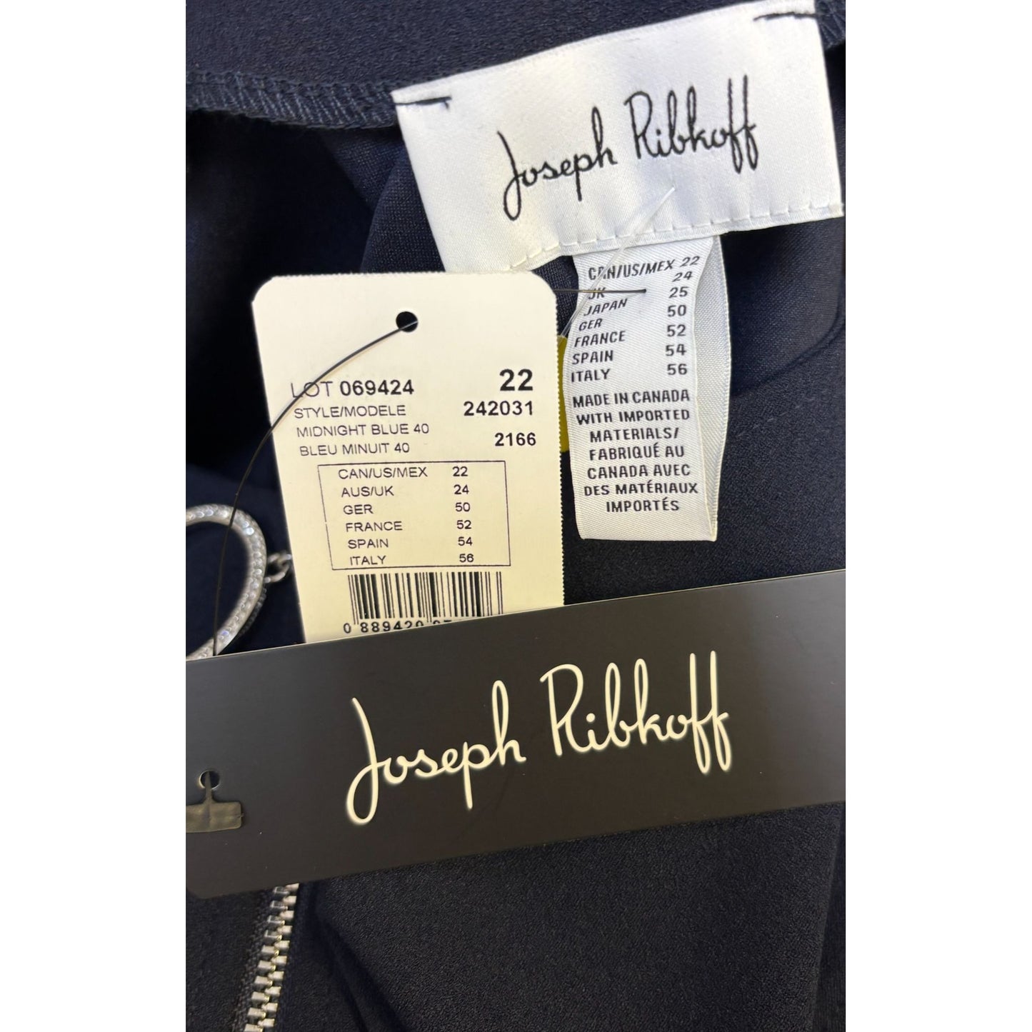 NWT Joseph Ribkoff Navy Short Sleeve A-Line Dress 3X/22