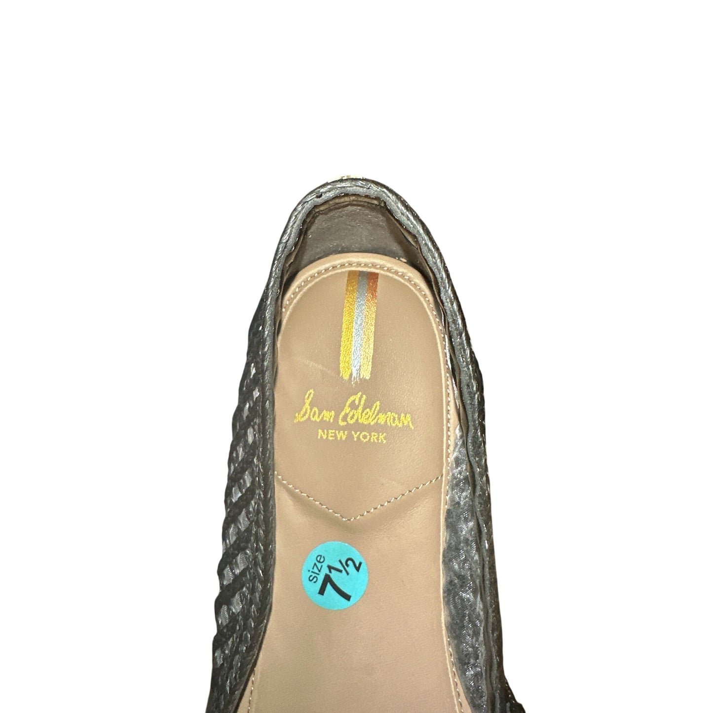 Sam Edelman Black Mesh Slip-On Espadrilles w/Embellished Gold-Tone Accent Size 7.5