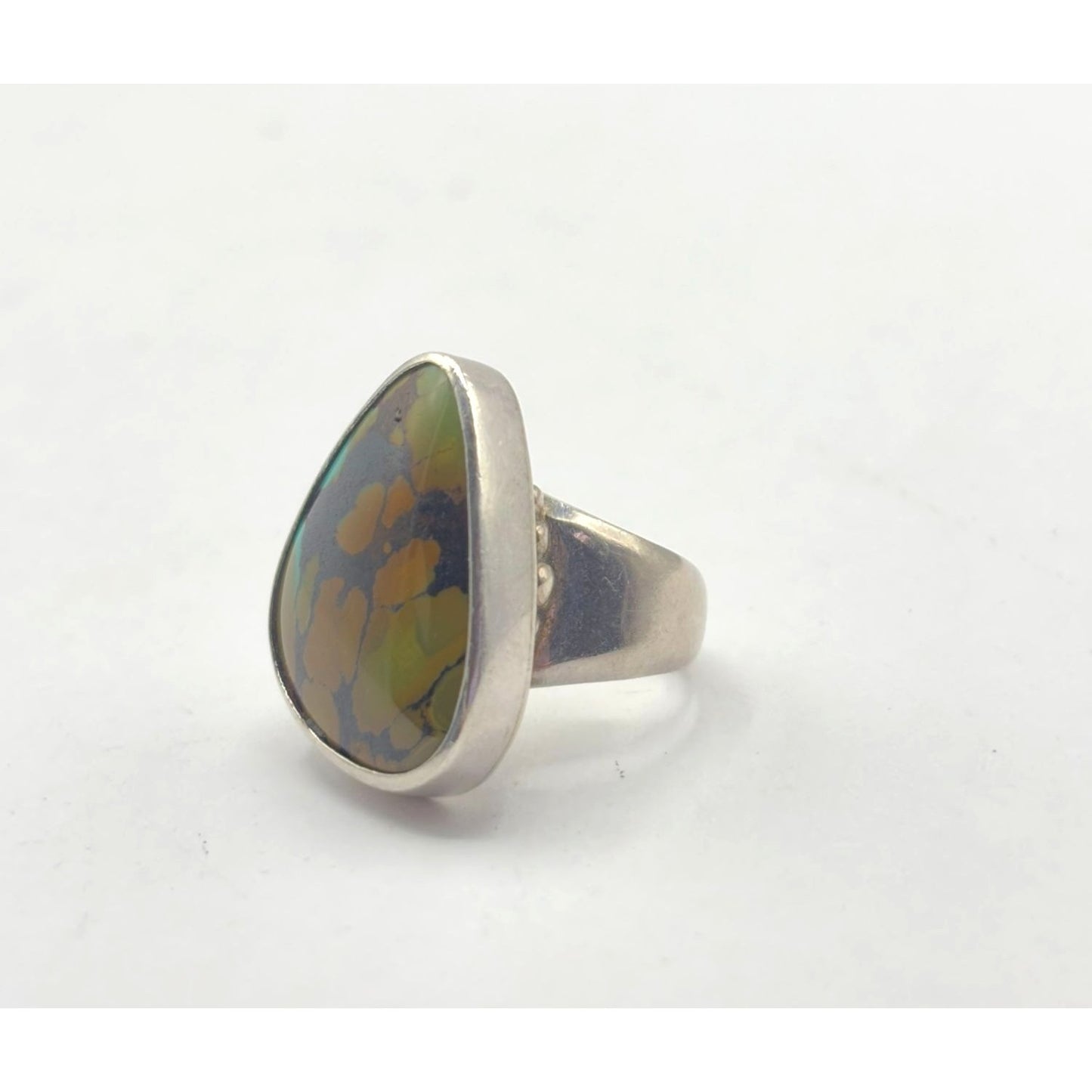 Sterling Silver .925 Tear Drop Turquoise Ring Size 7