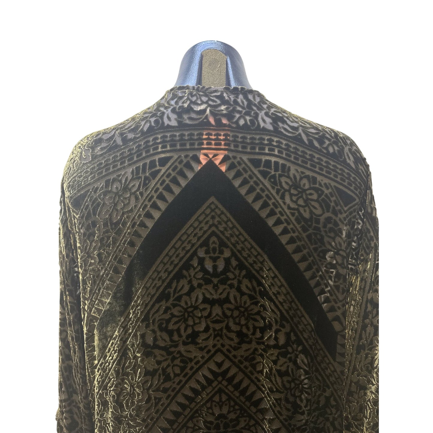 Jade By JW Vintage Bohemian Velvet Cardigan w/Tassels & Floral Pattern Size L