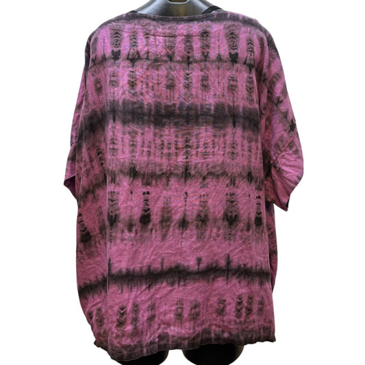 Bryn Walker Tie-Dye Linen Blouse Purple 1X