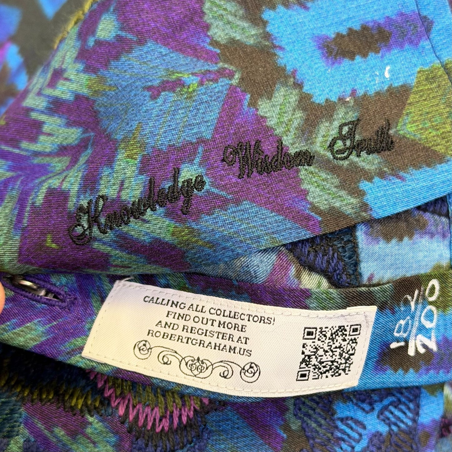 Robert Graham Limited Edition Multicolor Floral & Geometric Print Button-Up Blouse L