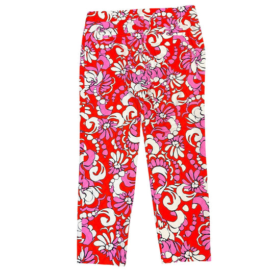 Trina Turk Floral Red & Pink Pants Size 12