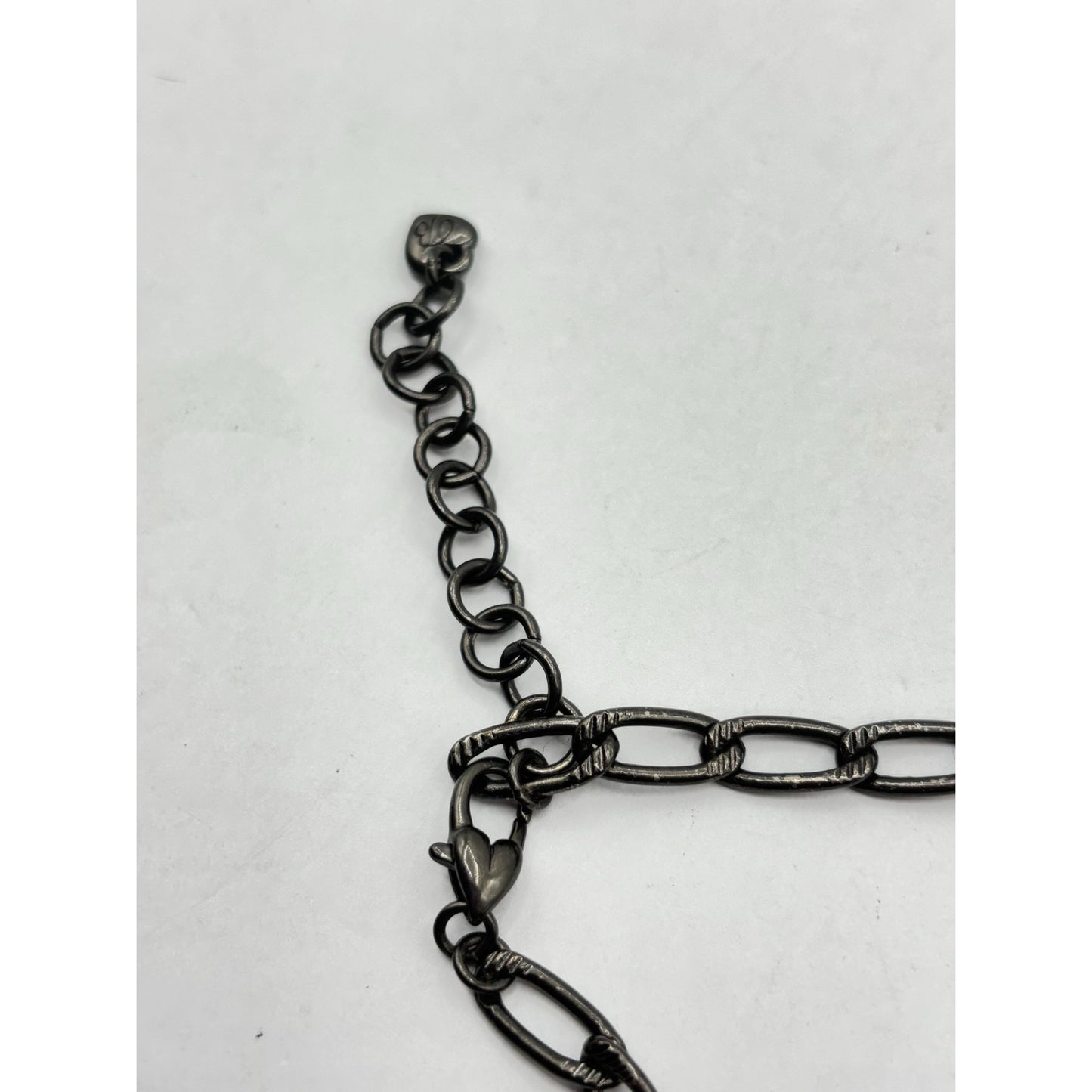 Brighton Multi-Beaded Necklace With Black & White Beads & Gunmetal Chain