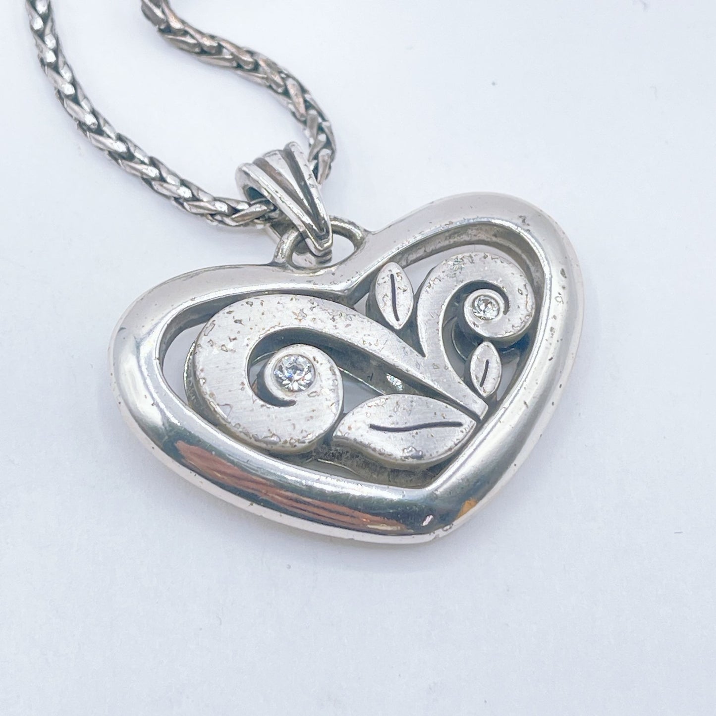 Brighton Eve’s Delight Heart Rhinestones Pendant Necklace 16 -18"