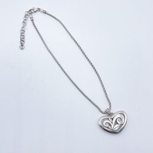 Brighton Eve’s Delight Heart Rhinestones Pendant Necklace 16 -18"