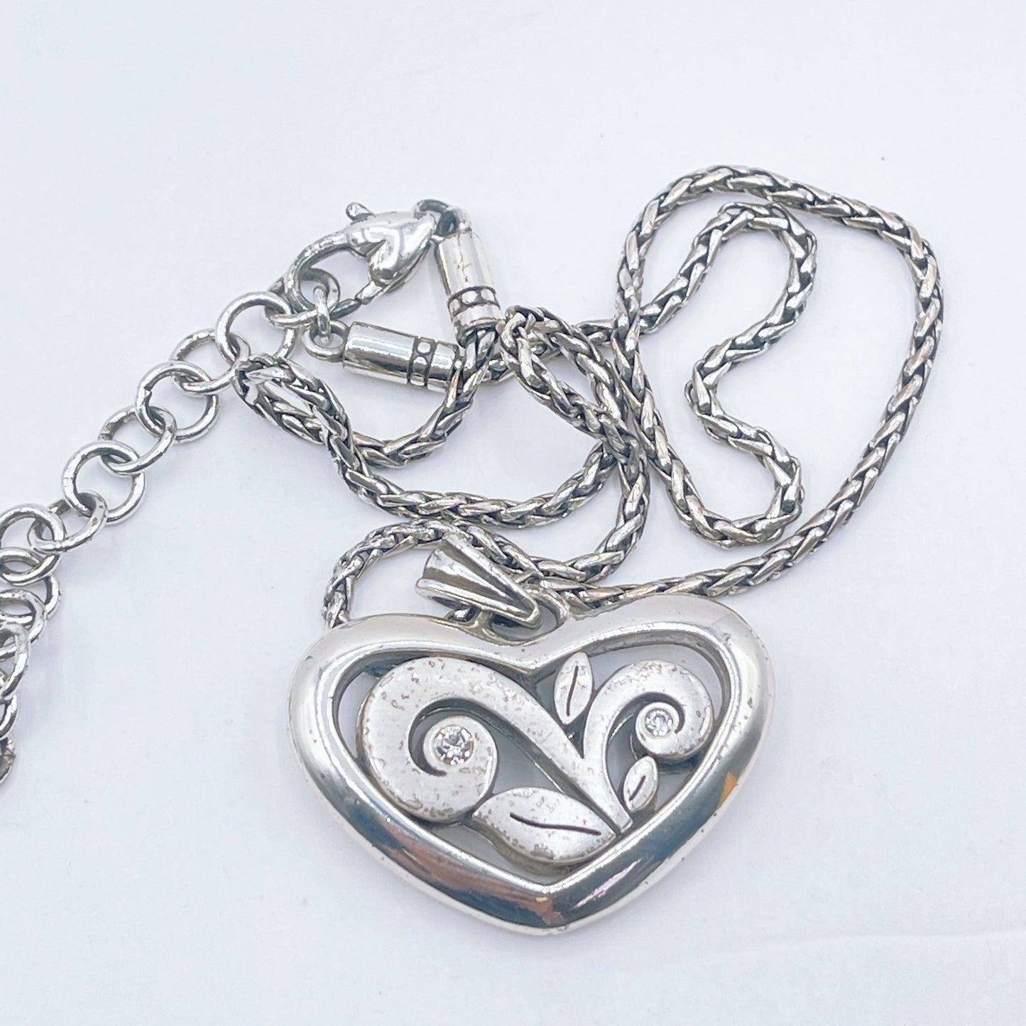 Brighton Eve’s Delight Heart Rhinestones Pendant Necklace 16 -18"